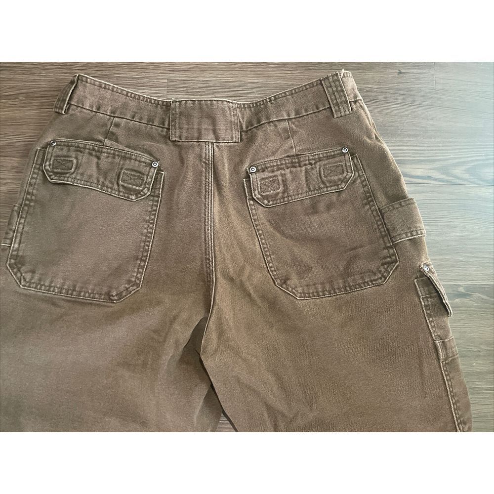 Duluth‎ Trading 40x28 Brown Carpenter Cargo Pants Hook & Loop Back Pockets - Picture 5 of 6